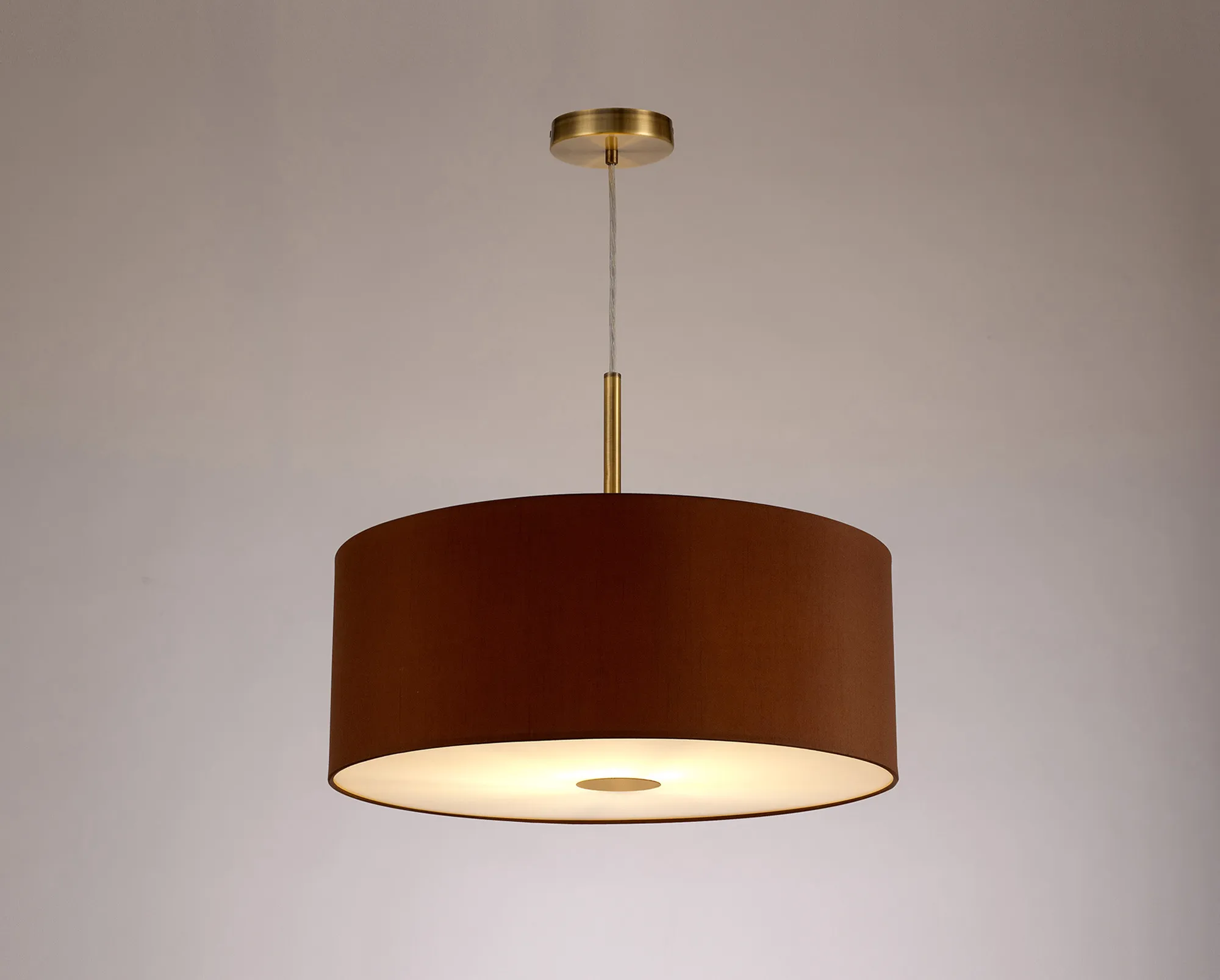Baymont 50cm Pendant 1 Light Antique Brass, Raw Cocoa/Grecian Bronze, Frosted Diffuser DK0226  Deco Baymont AB RC